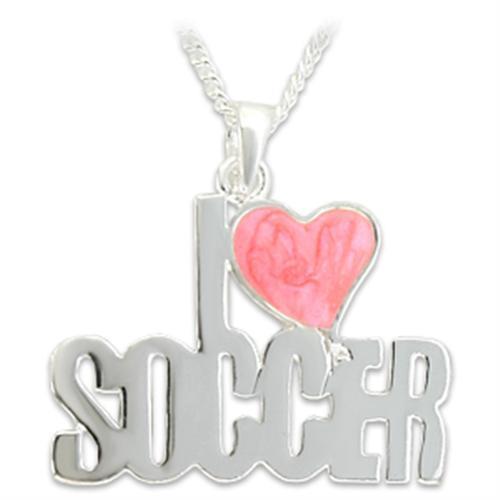 JCE016 Silver Brass Pendant with Epoxy  in Rose-Default Title